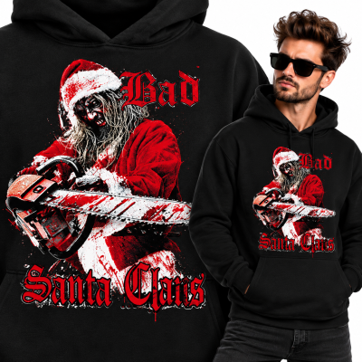 BLUZA Z KAPTUREM ŚWIĄTECZNA BAD SANTA CLAUS